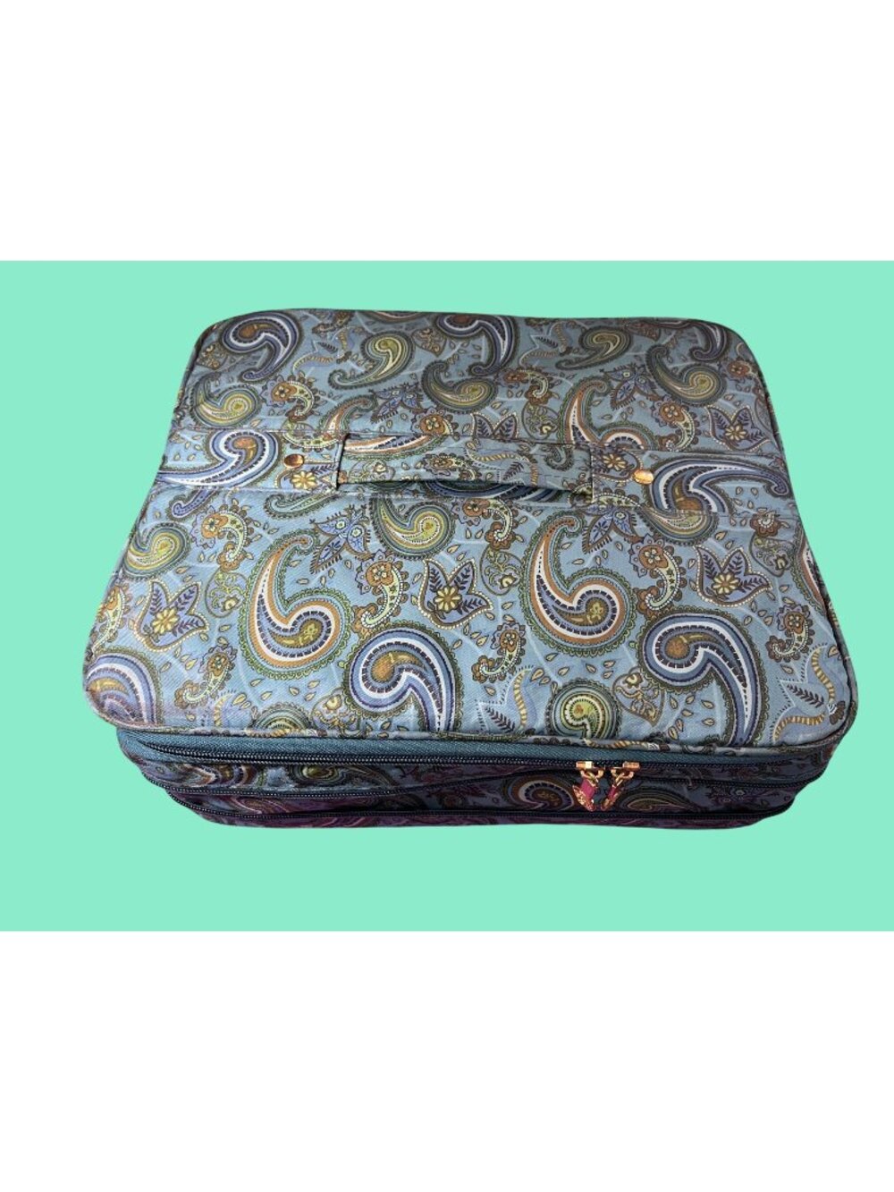 Joy Mangano Paisley Print Jewelry Travel Organizer With Adjustable Compartment